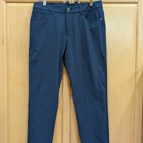 Lululemon ABC Slim-Fit 5 Pocket Pant 32×28 LIKE NEW Warpstreme Navy - Picture 1 of 4